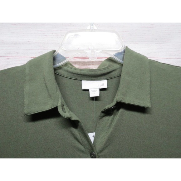 J. Jill Green Kale Button Up Shirt Style Dress Size Small NWT Comfortable - Picture 3 of 9